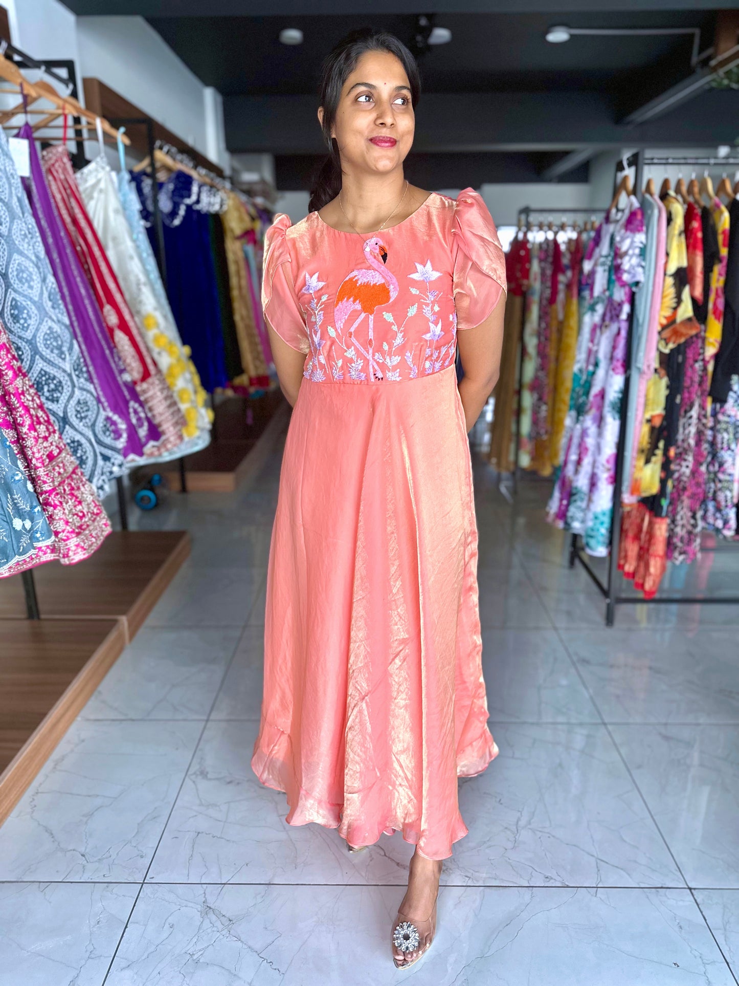 Crystal Swan - Glass Tissue Party Frock