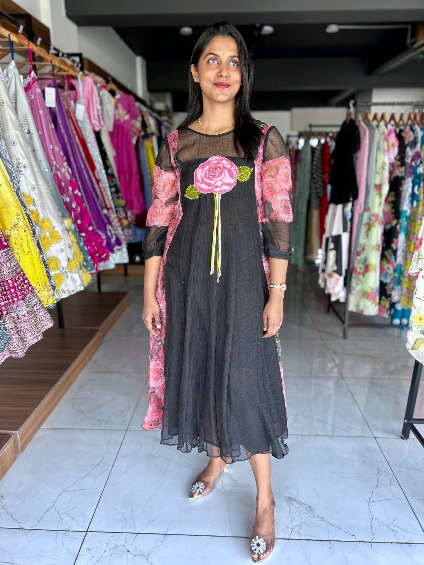 kota frock with applique work