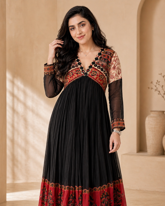 Silver Loom - Chanderi frock