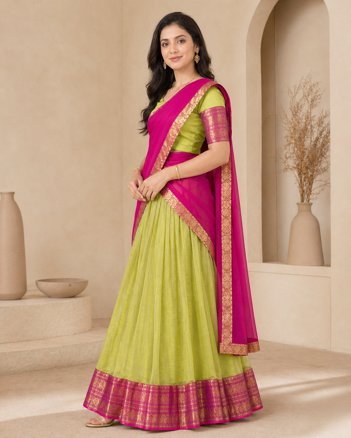 Classic Weave - Kanchi Cotton Lehenga with dupatta