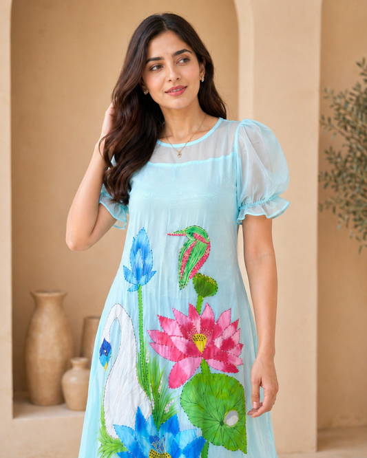 Powder Sky - HandPainted Frock