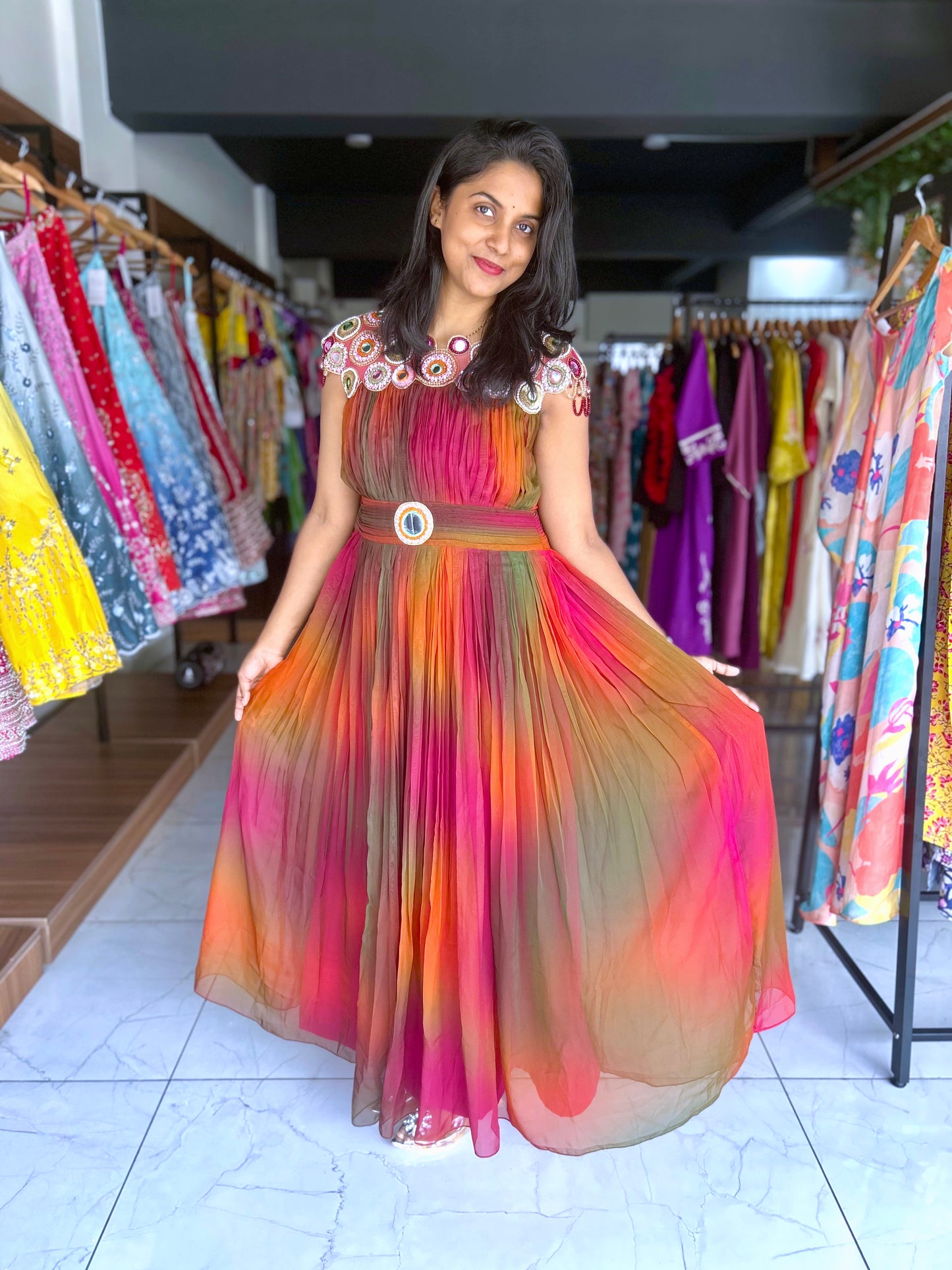 Shimmer Freme - mirror work dress