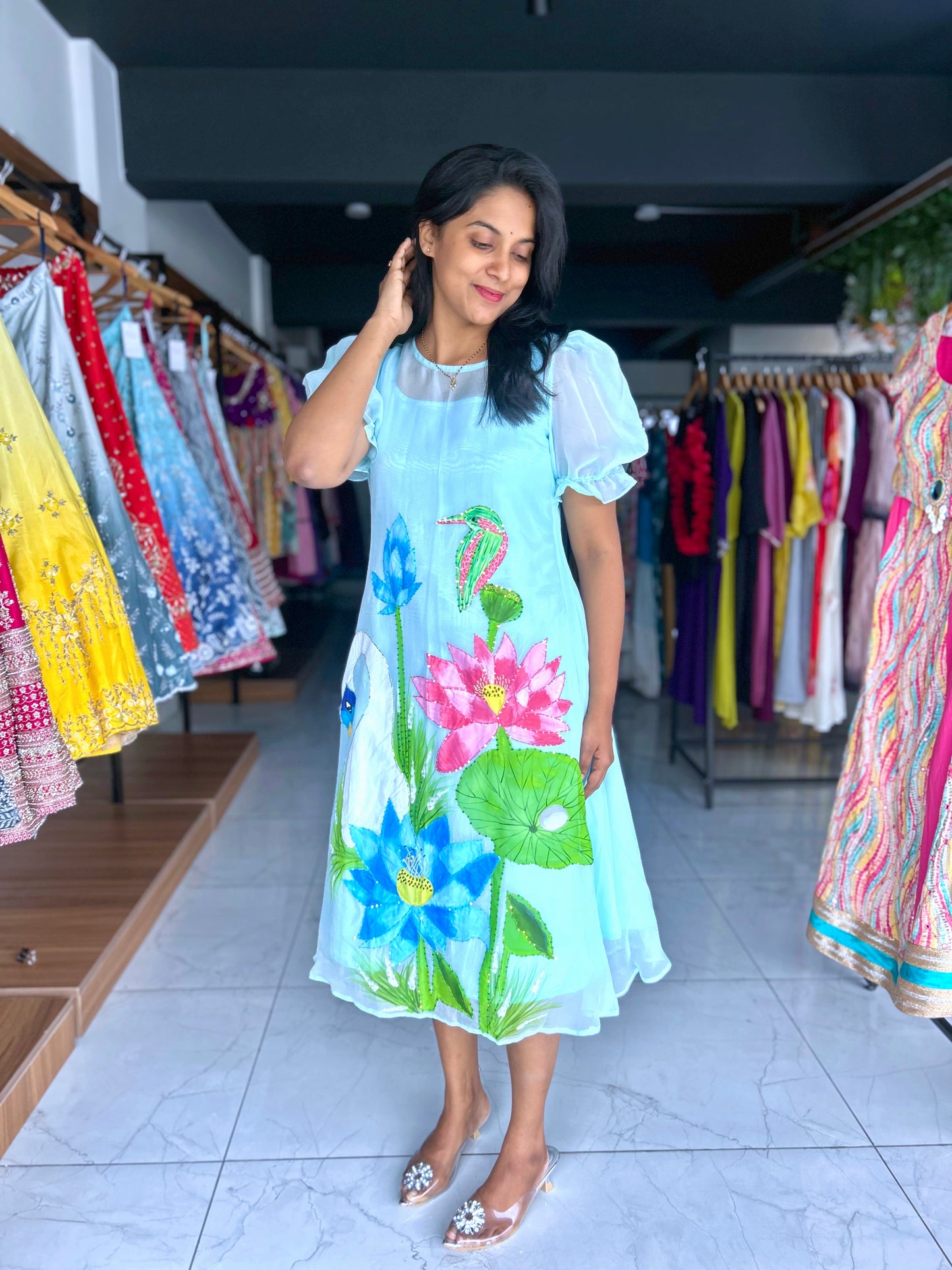 Powder Sky - HandPainted Frock