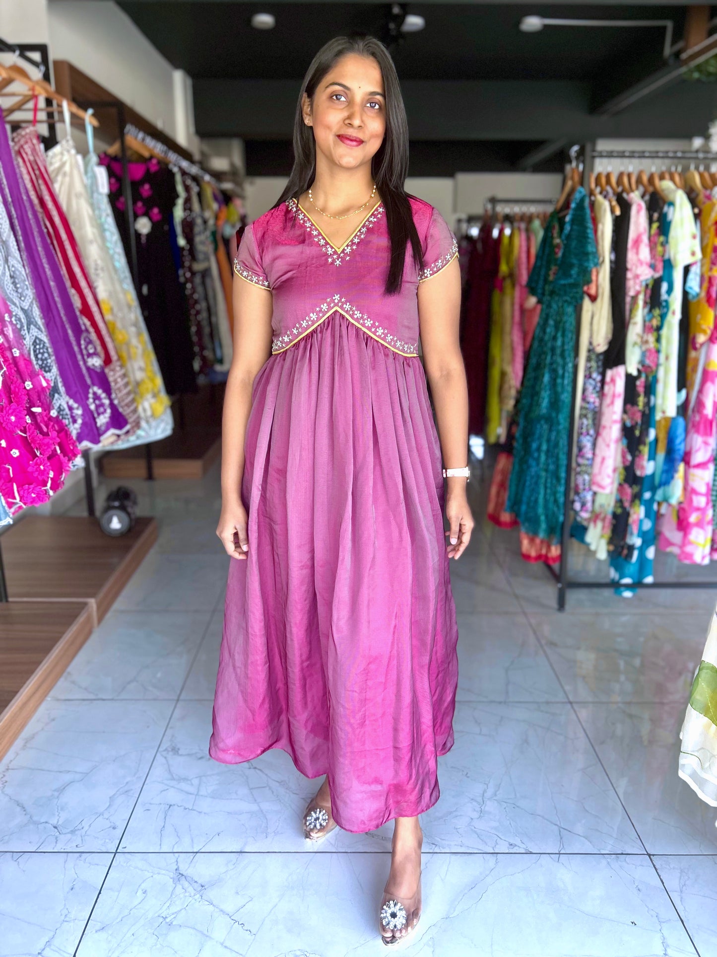 Alia cut handwork frock