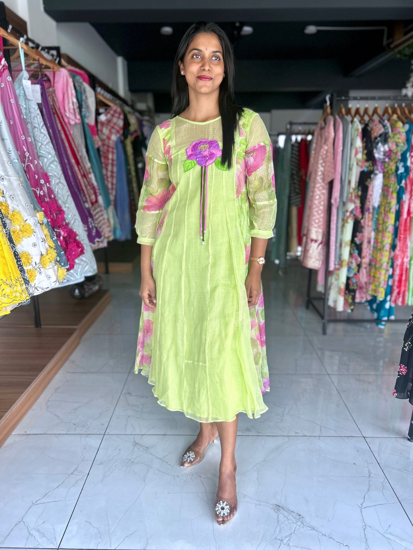 Kota frock with applique work