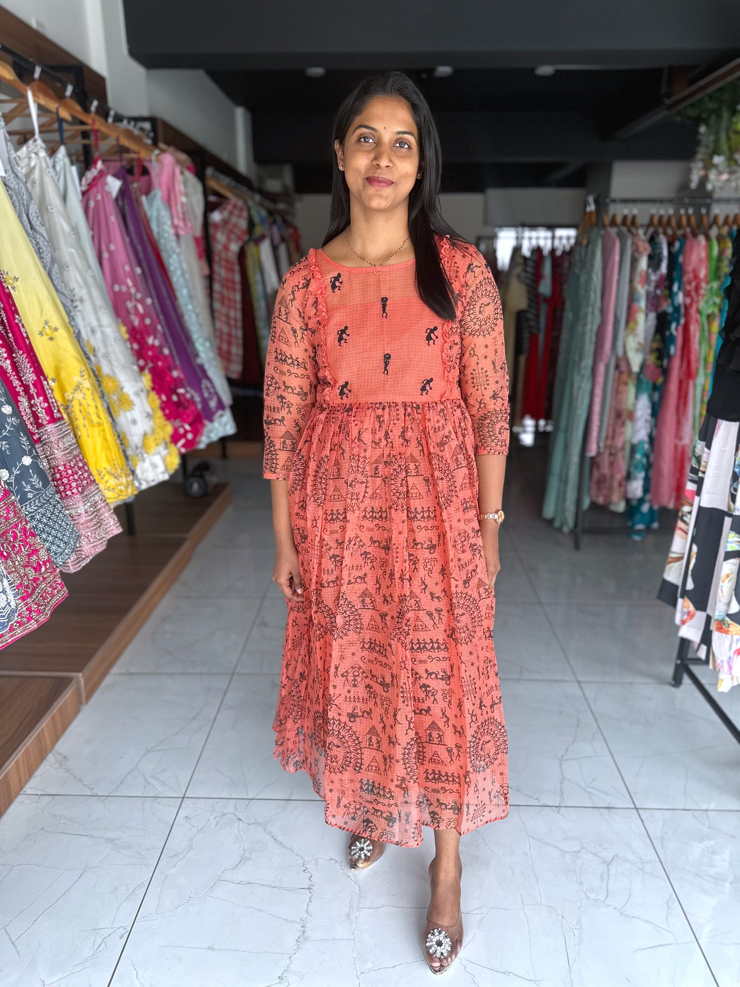 kota frock with hand embroidery