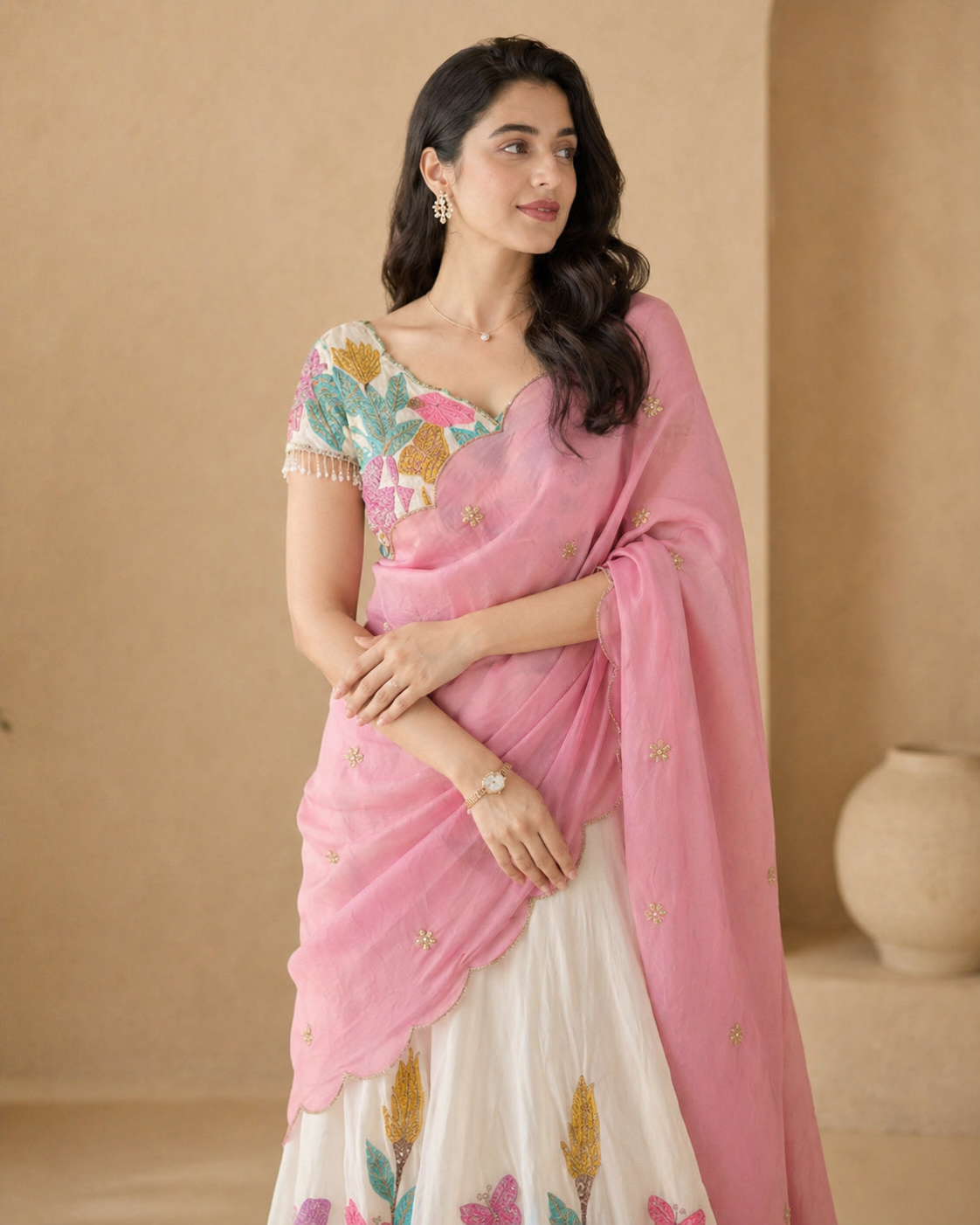 Lehanga with hand embroidery and dupatta