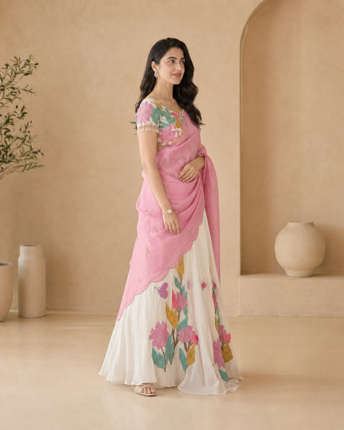 Lehanga with hand embroidery and dupatta