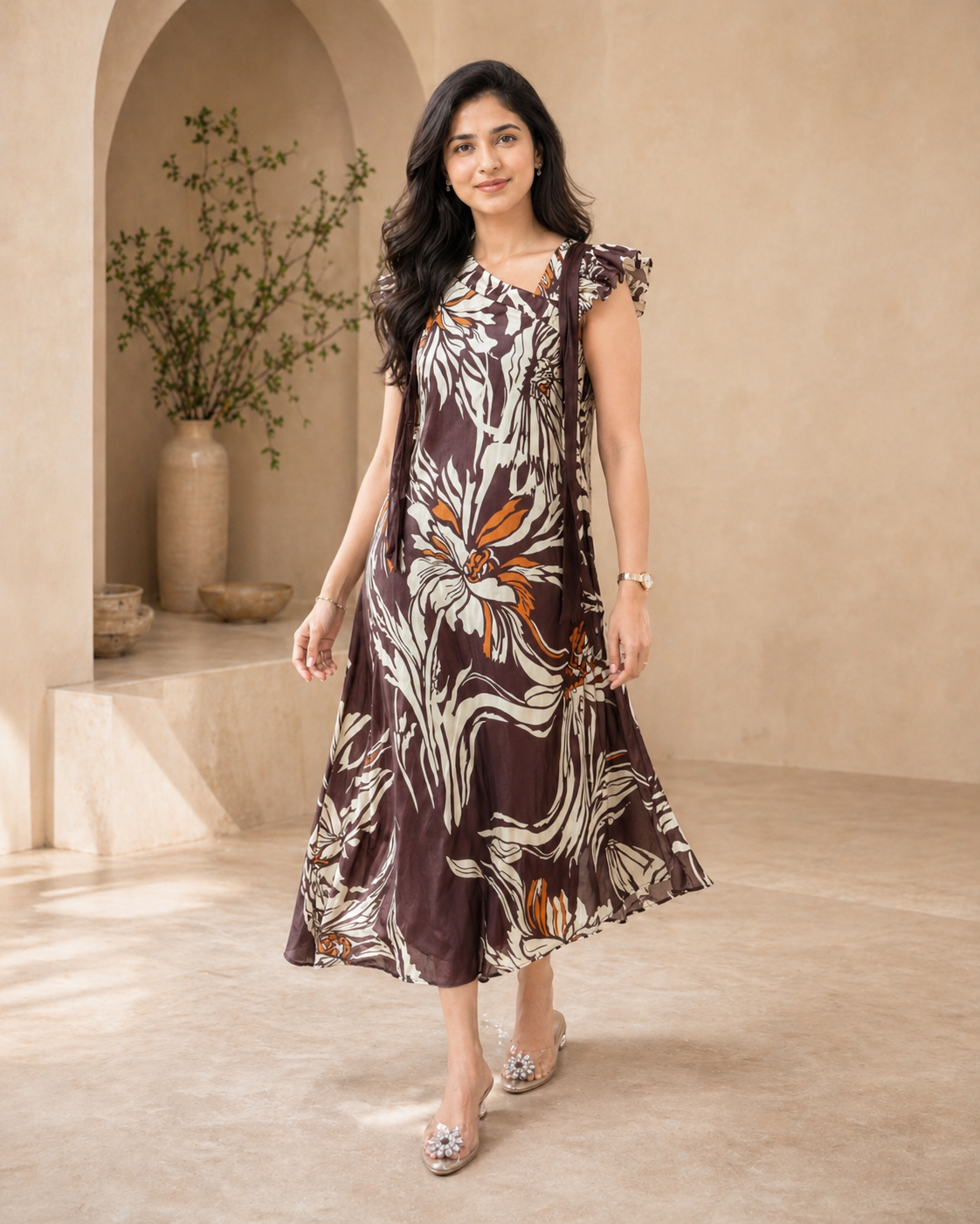 Classic tones contemporary charm frock