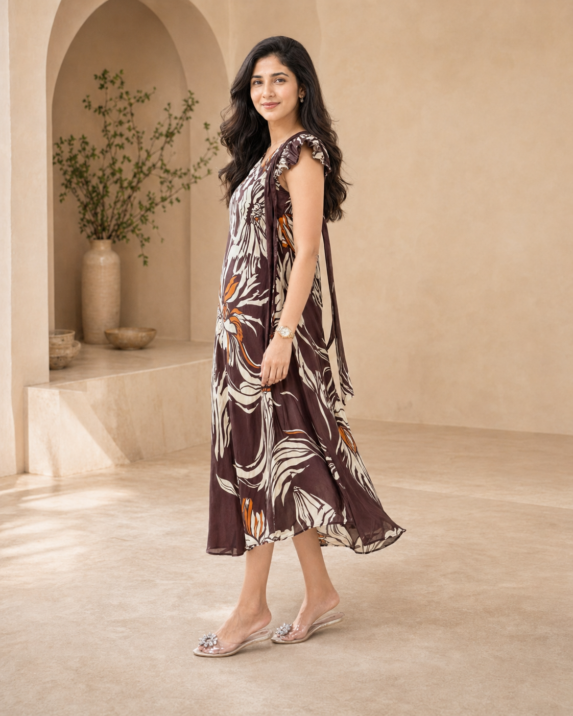 Classic tones contemporary charm frock
