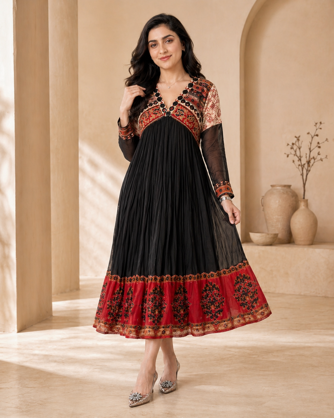Silver Loom - Chanderi frock