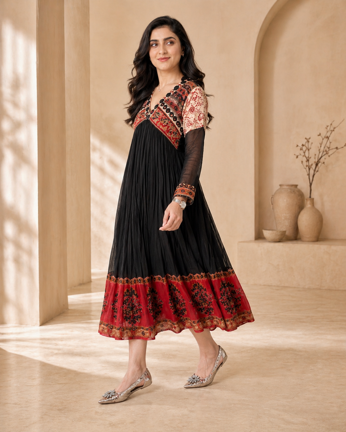 Silver Loom - Chanderi frock