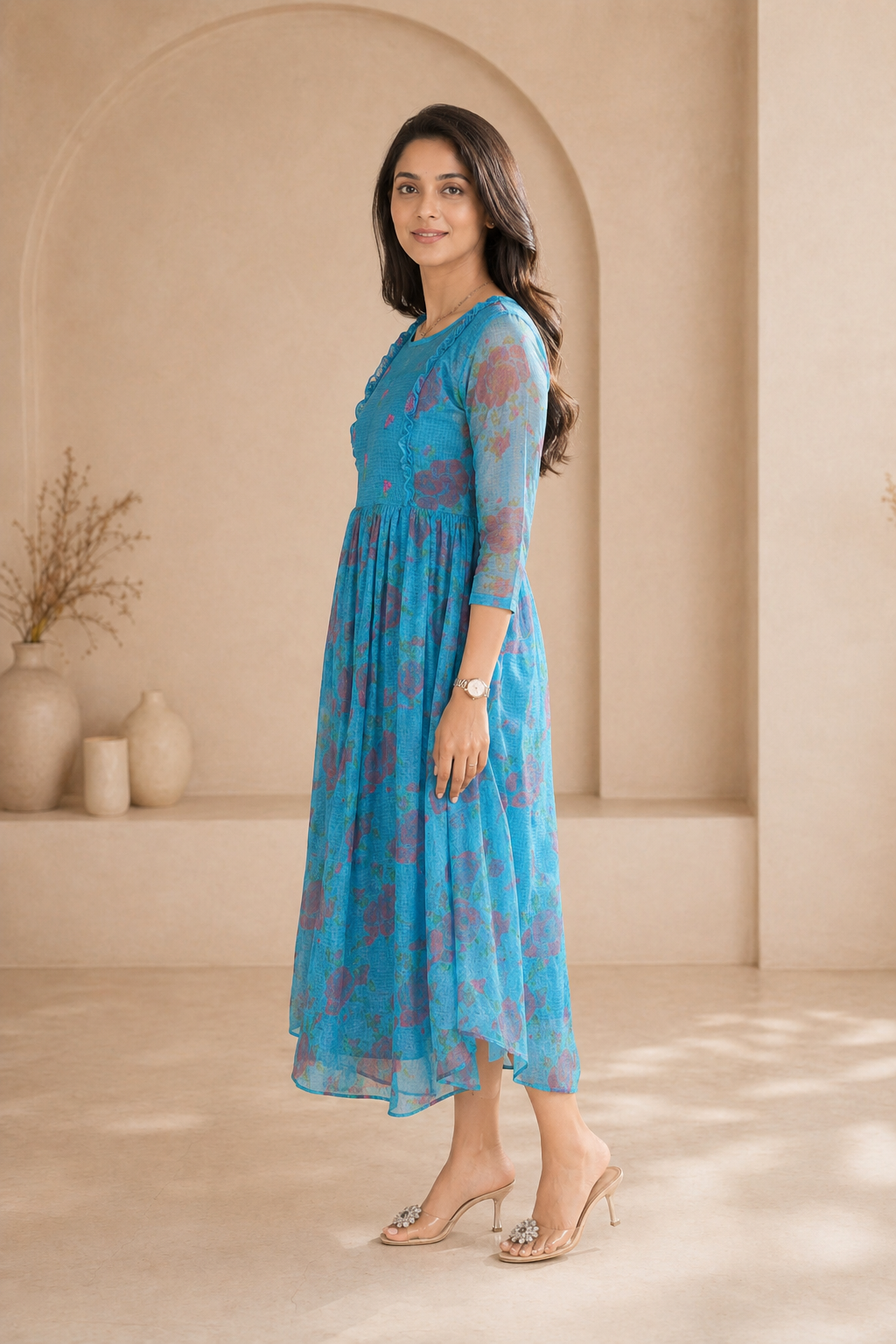 kota frock with hand embroidery