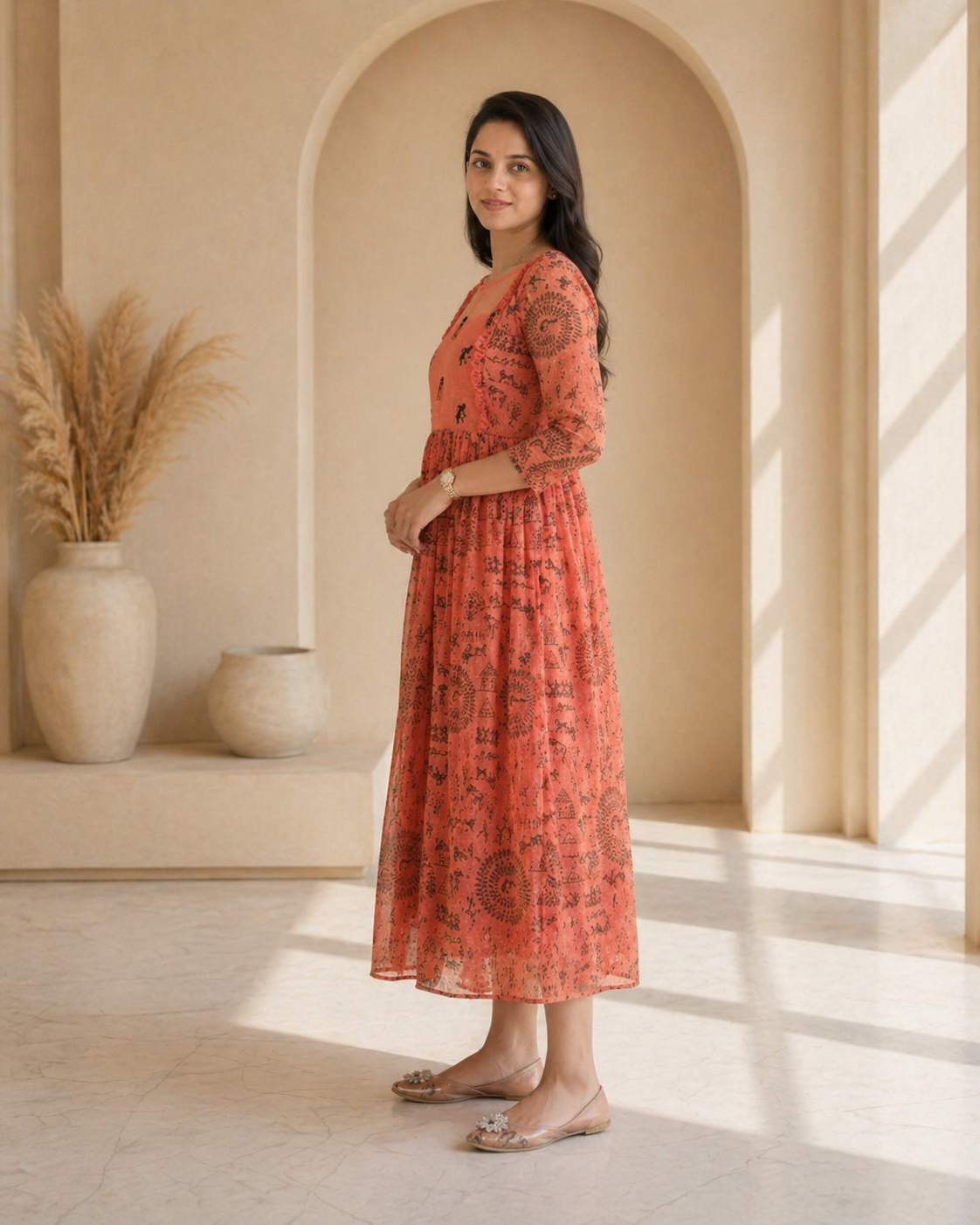 kota frock with hand embroidery