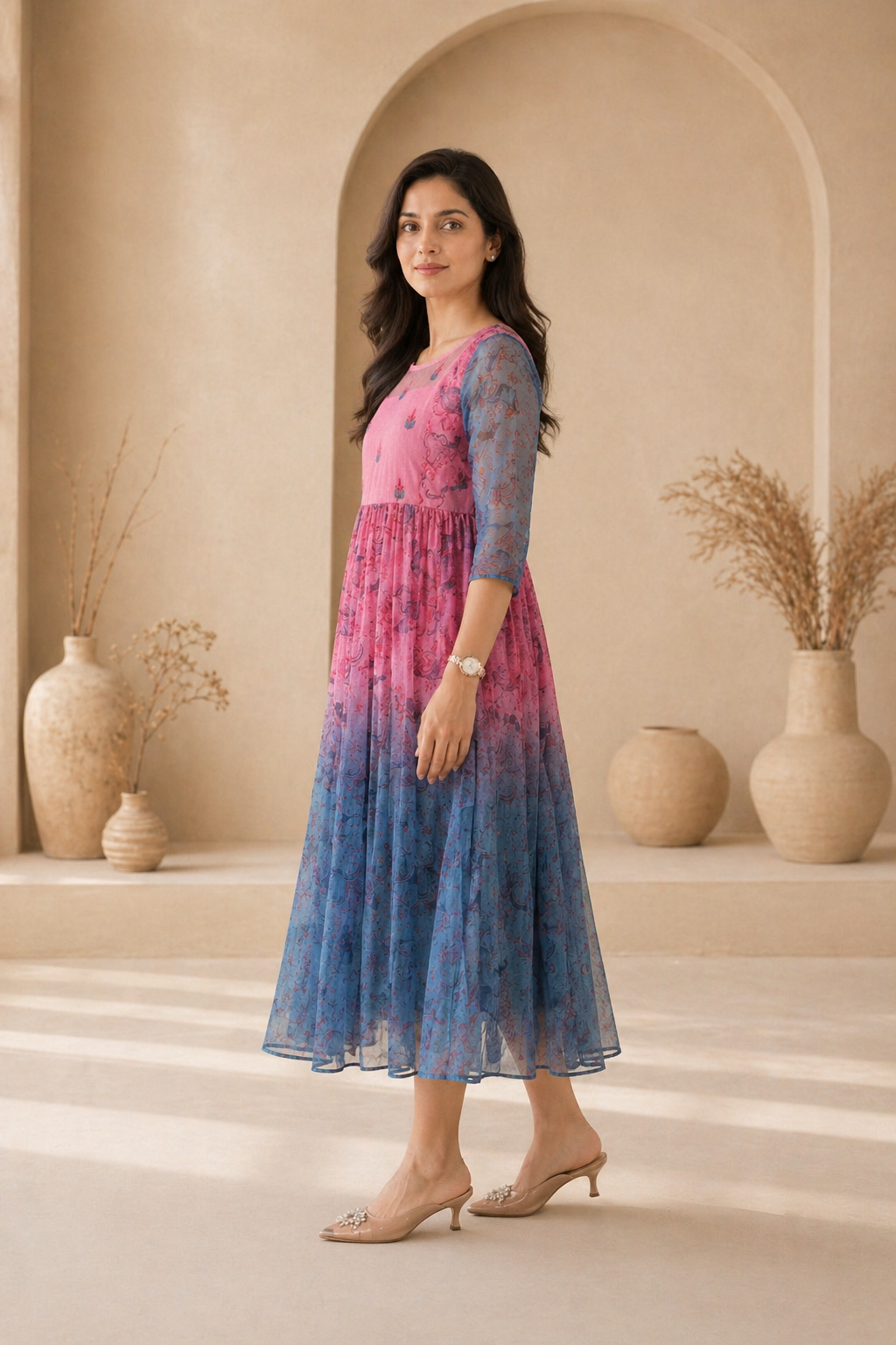 kota frock with hand embroidery