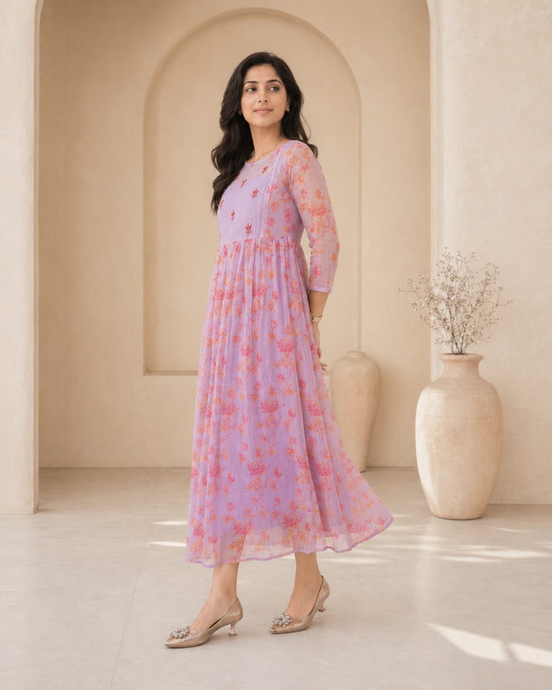 kota frock with hand embroidery