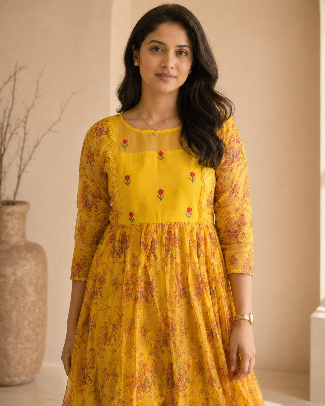 kota frock with hand embroidery