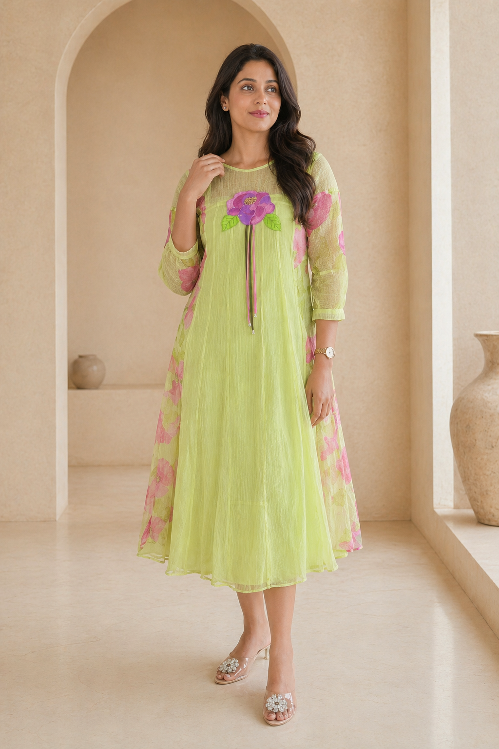 Kota frock with applique work