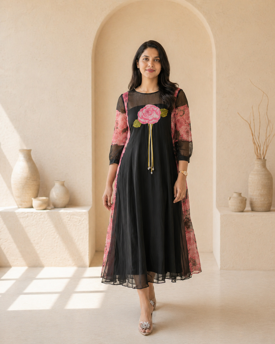 kota frock with applique work