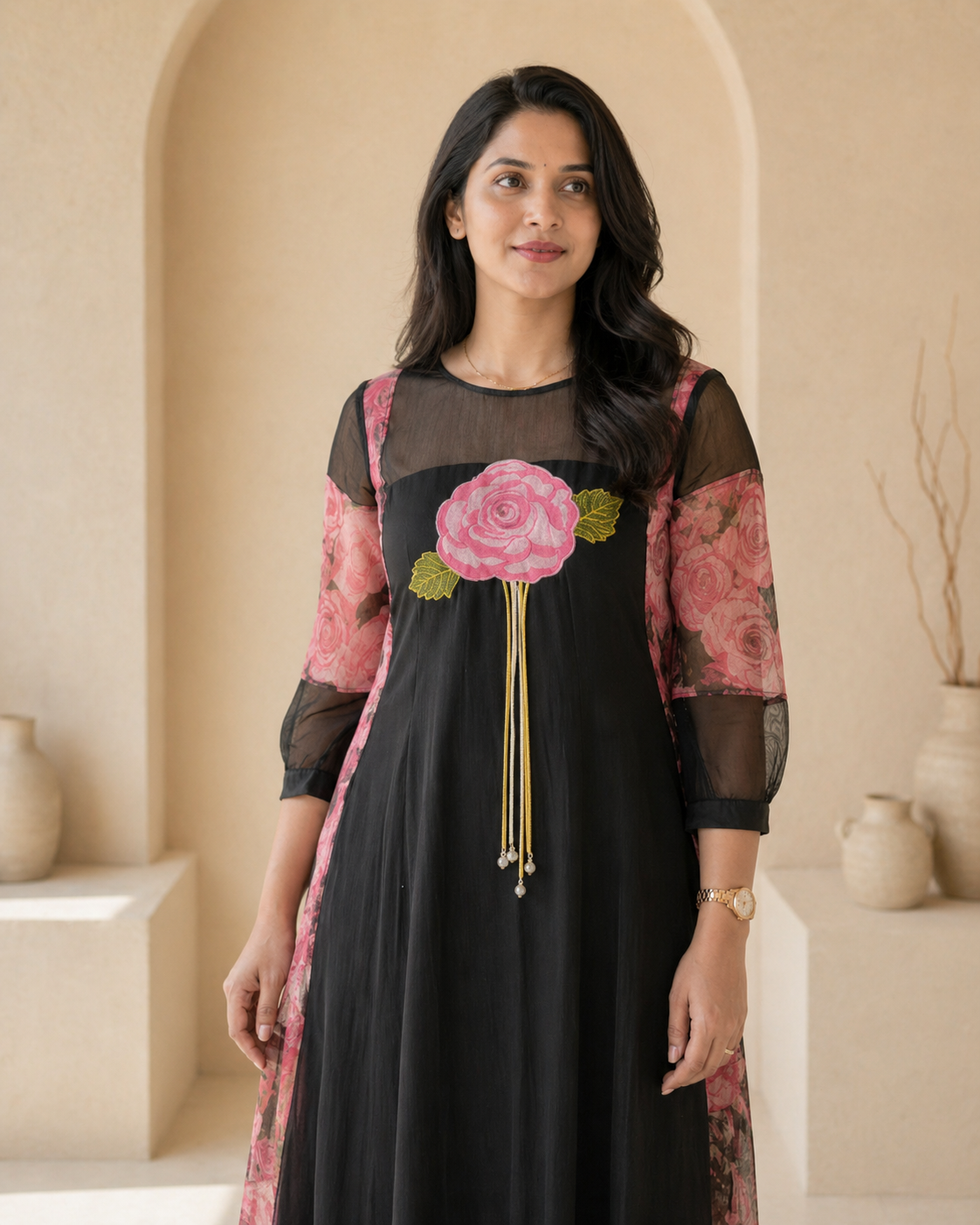 kota frock with applique work