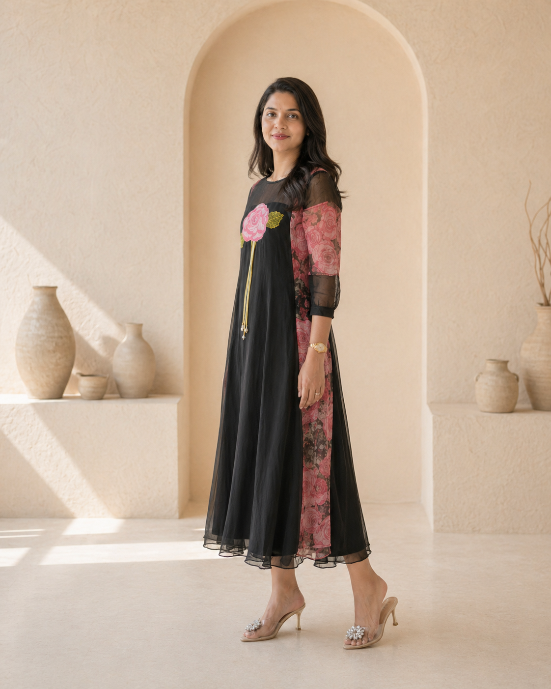 kota frock with applique work