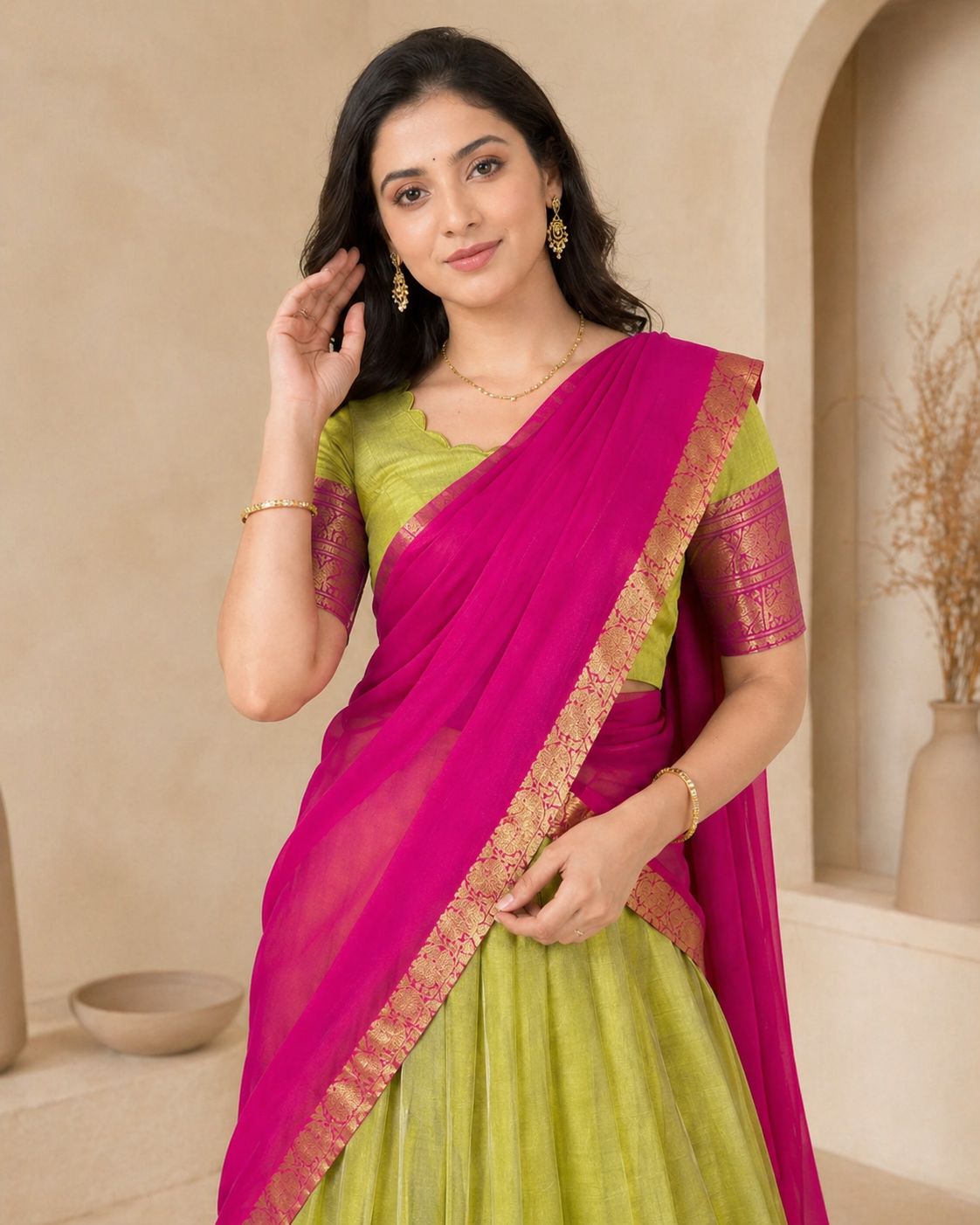 Classic Weave - Kanchi Cotton Lehenga with dupatta