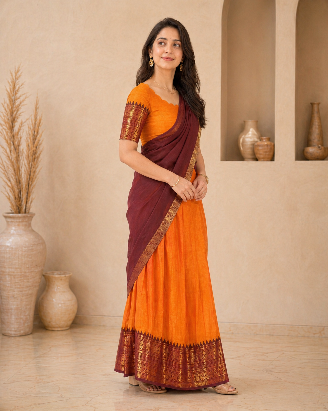 Classic Weave - Kanchi Cotton Lehenga with dupatta