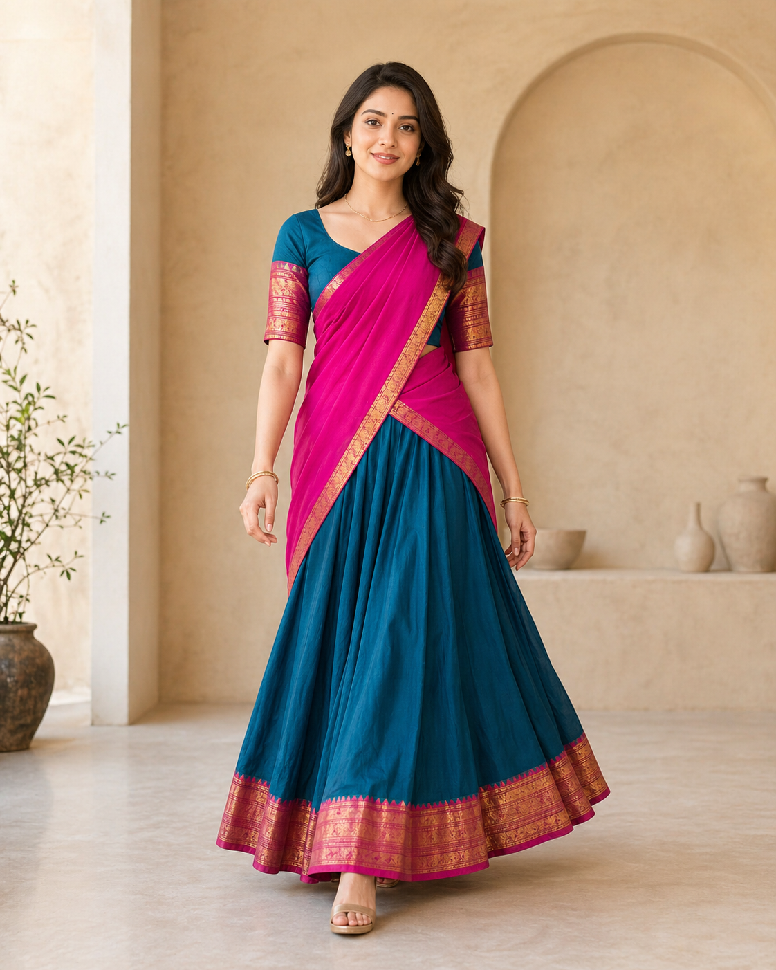 Classic Weave - Kanchi Cotton Lehenga with dupatta