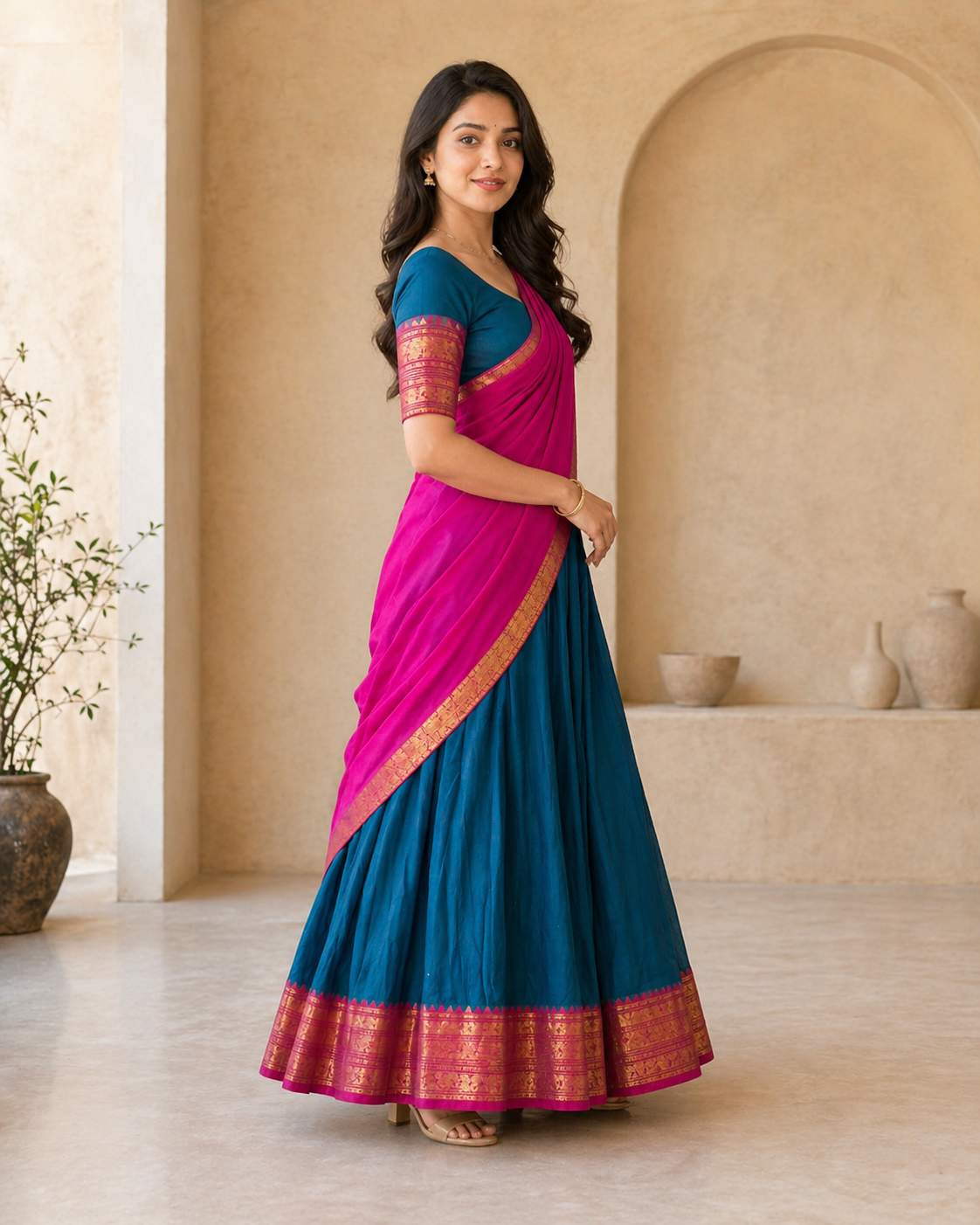Classic Weave - Kanchi Cotton Lehenga with dupatta