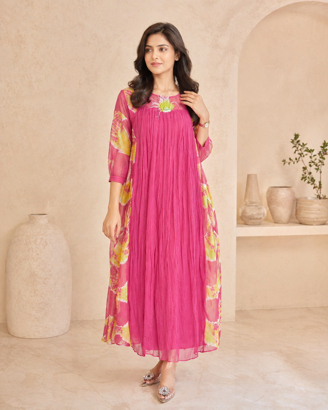 Kota frock with applique work