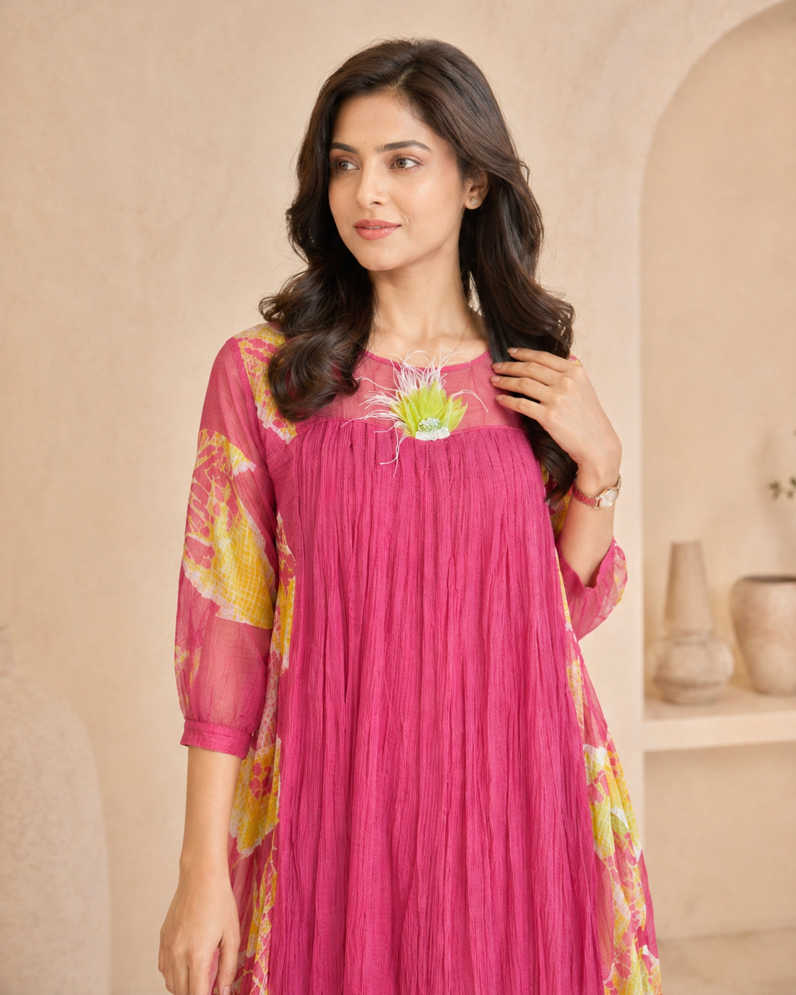 Kota frock with applique work
