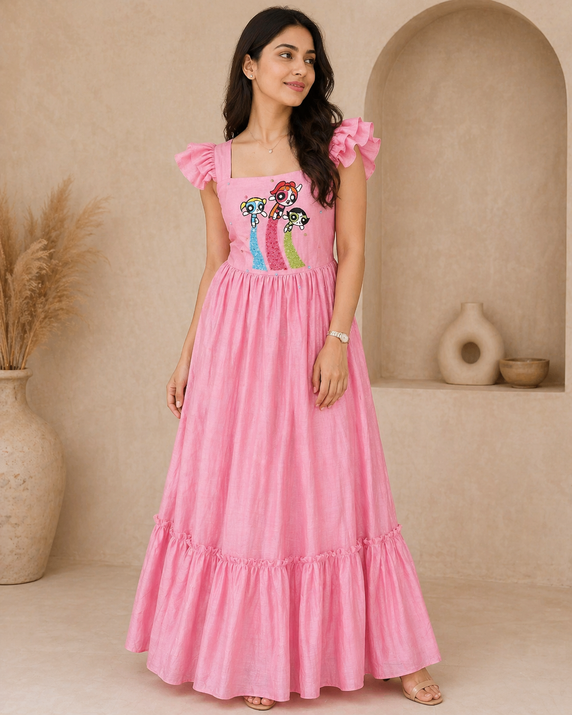 Mul cotton with hand embroidery