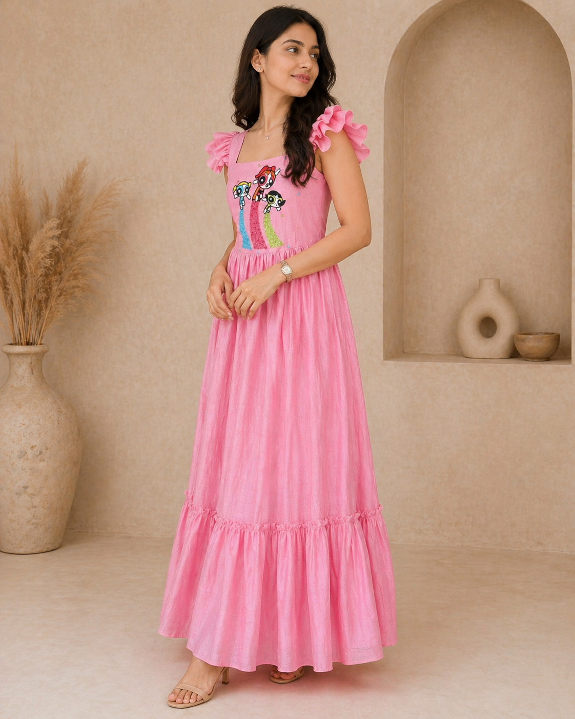 Mul cotton with hand embroidery