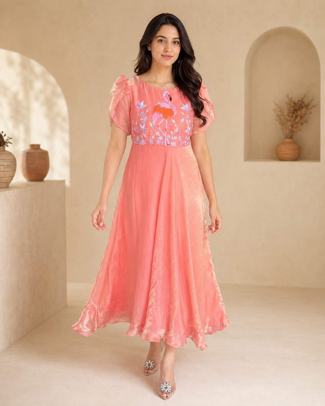 Crystal Swan - Glass Tissue Party Frock
