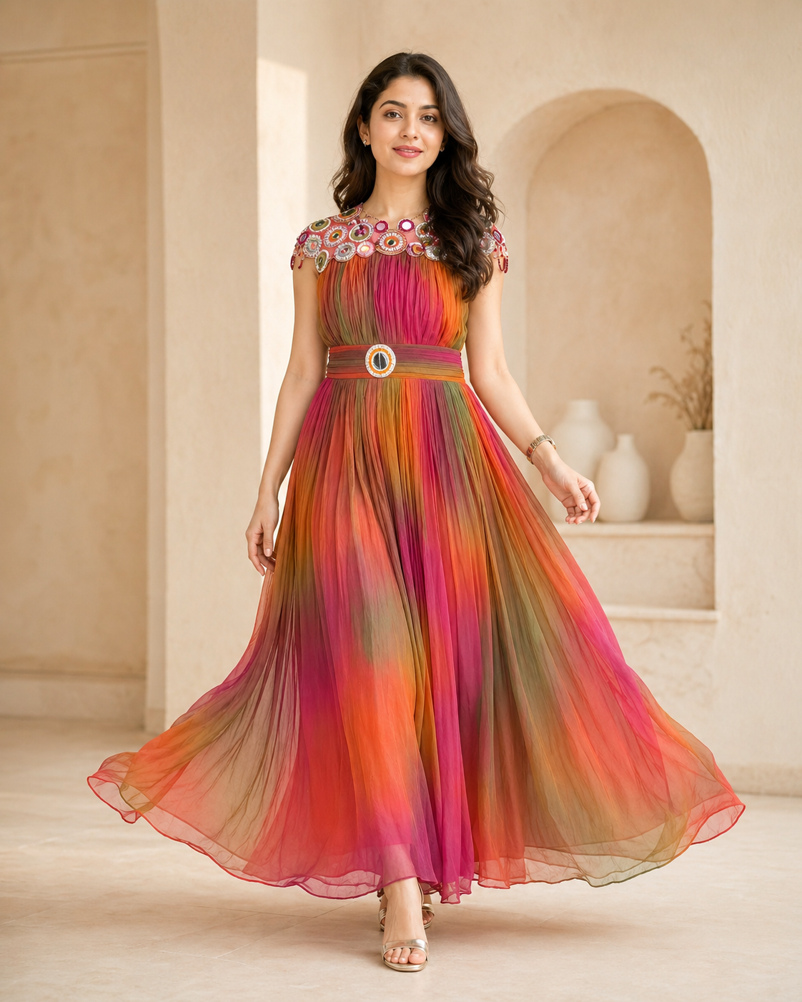 Shimmer Freme - mirror work dress
