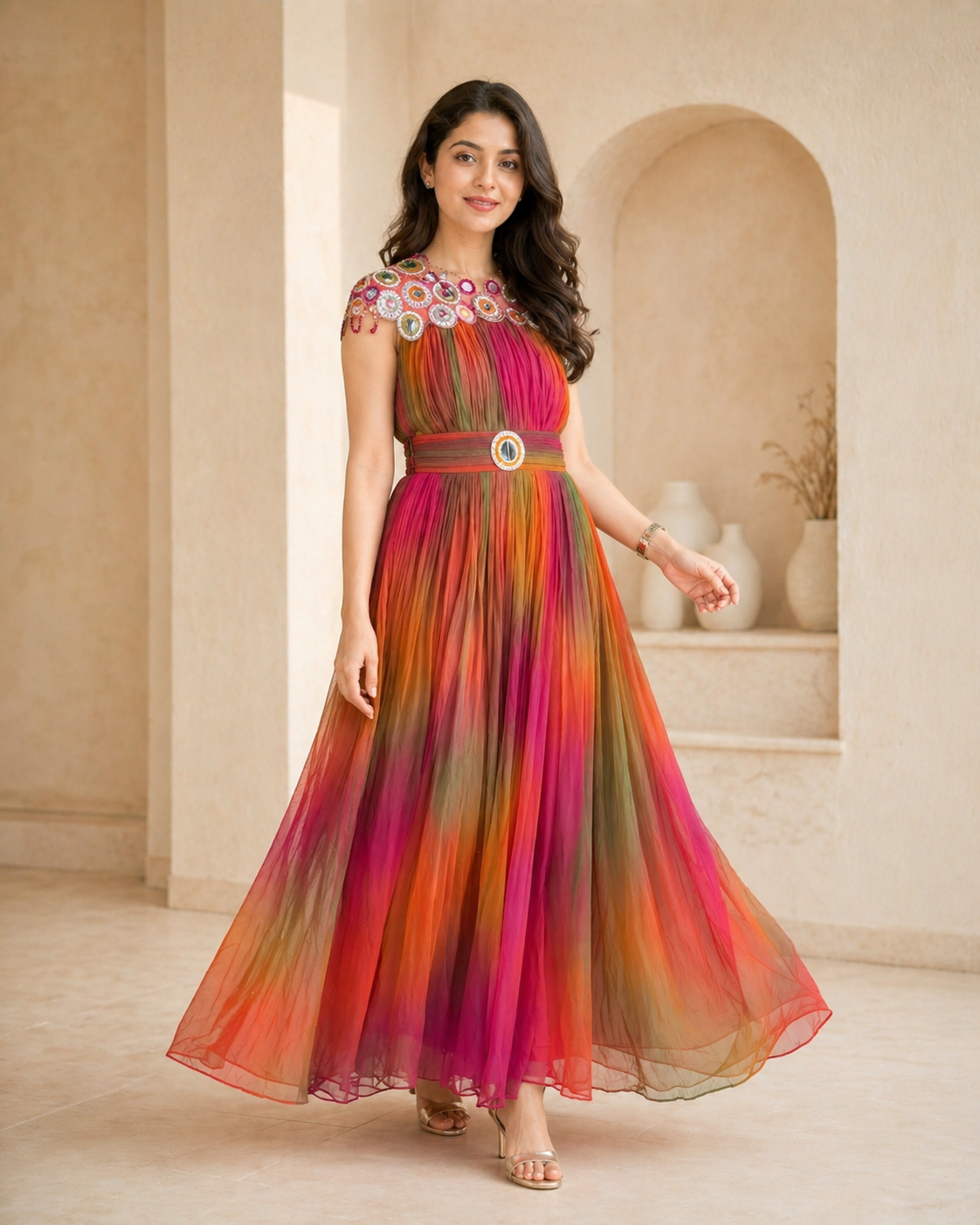 Shimmer Freme - mirror work dress