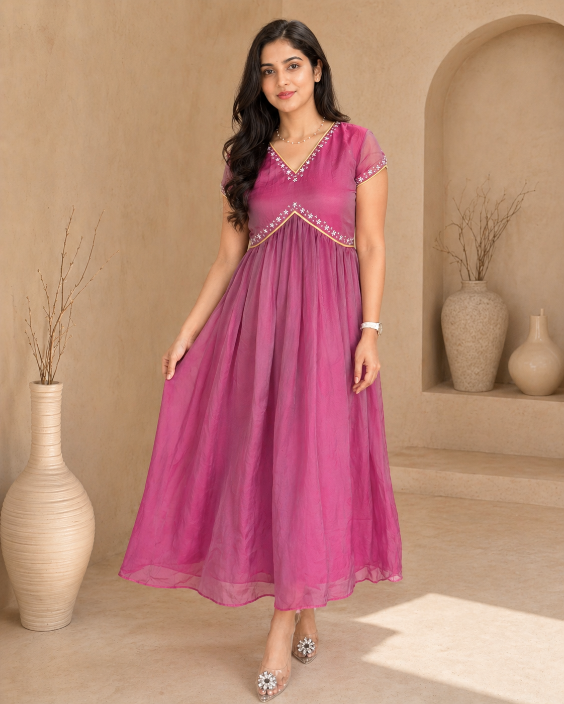 Alia cut handwork frock